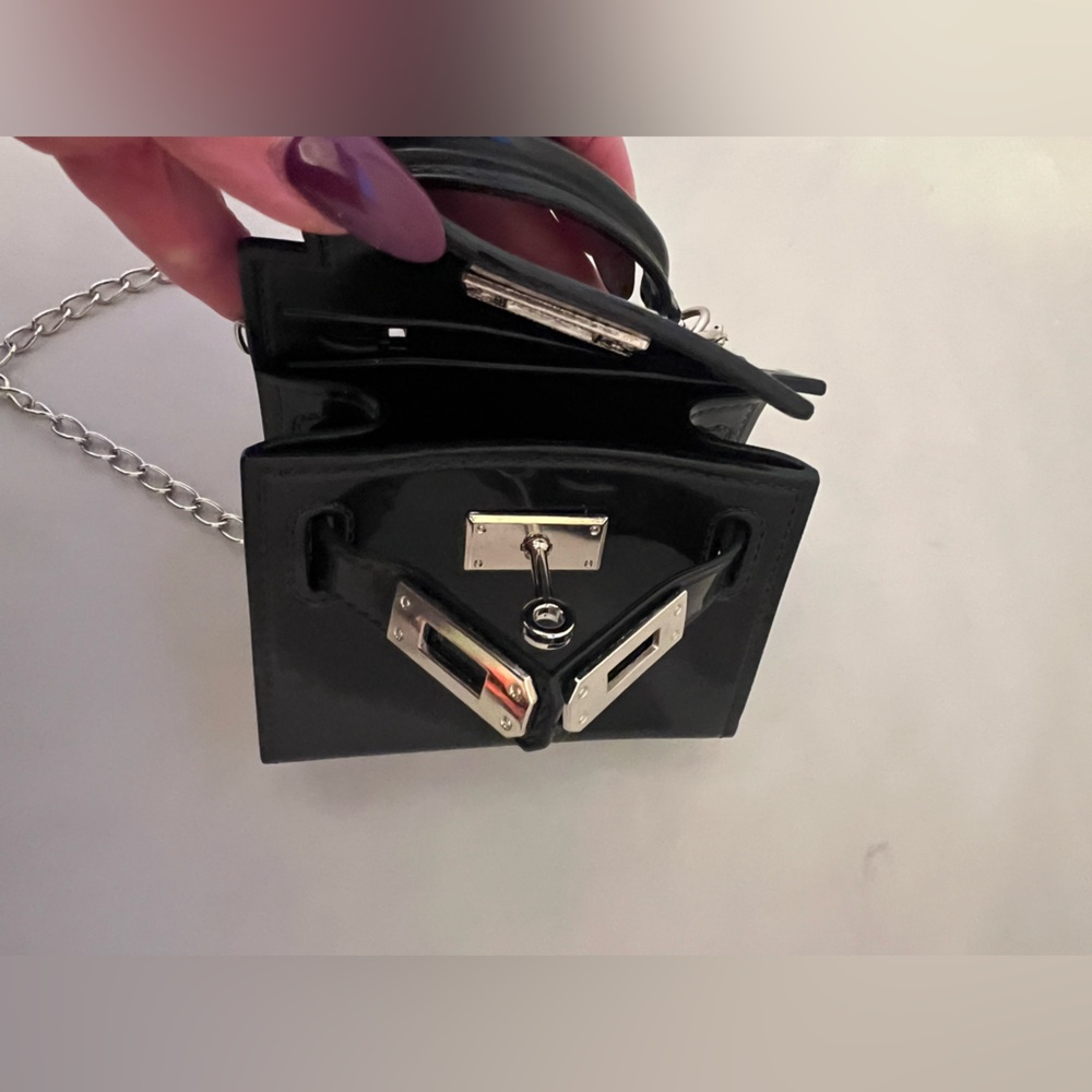 Kendall & Kylie Black Mini Bag with Silver Tone Accents - Picture 5 of 10